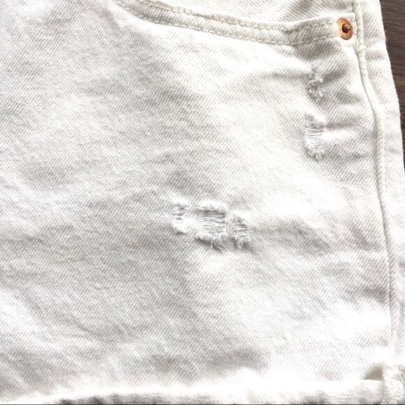 LEVI’s 501 Cut Off Denim Shorts Destruction White 29 - Picture 10 of 13